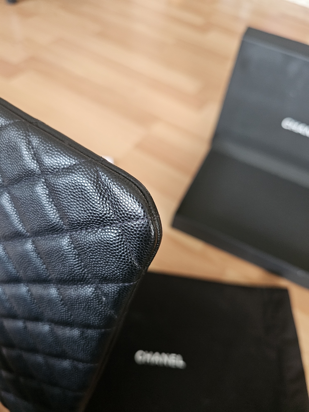 CHANEL Black Cavier Clutch Pouch - Picture 6 of 11